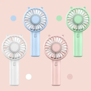 Mini Handheld Fan USB Rechargeable 3-Speed Portable 2-Pack