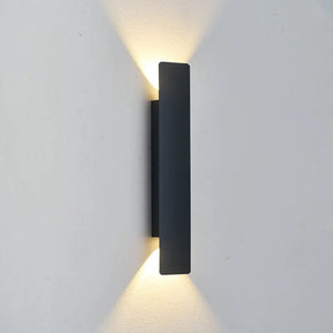 Outdoor Waterproof Wall Light – 18W LED Black Aluminum Exterior Lamp for Bedroom