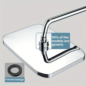 14" High Pressure Rain Shower Head Top Spray 360° Swivel Water Saving Flow