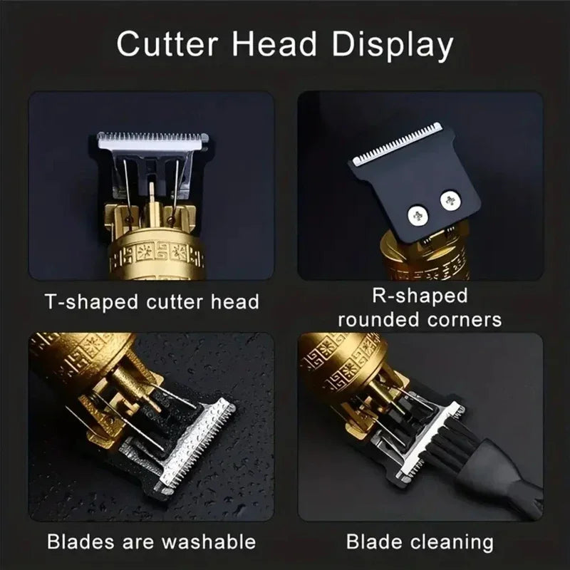 Professional Hair Clipper Beard Trimmer USB Rechargeable Barber Shaver