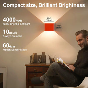 Battery Operated LED Wall Light Motion Sensor Remote Rechargeable Bedroom