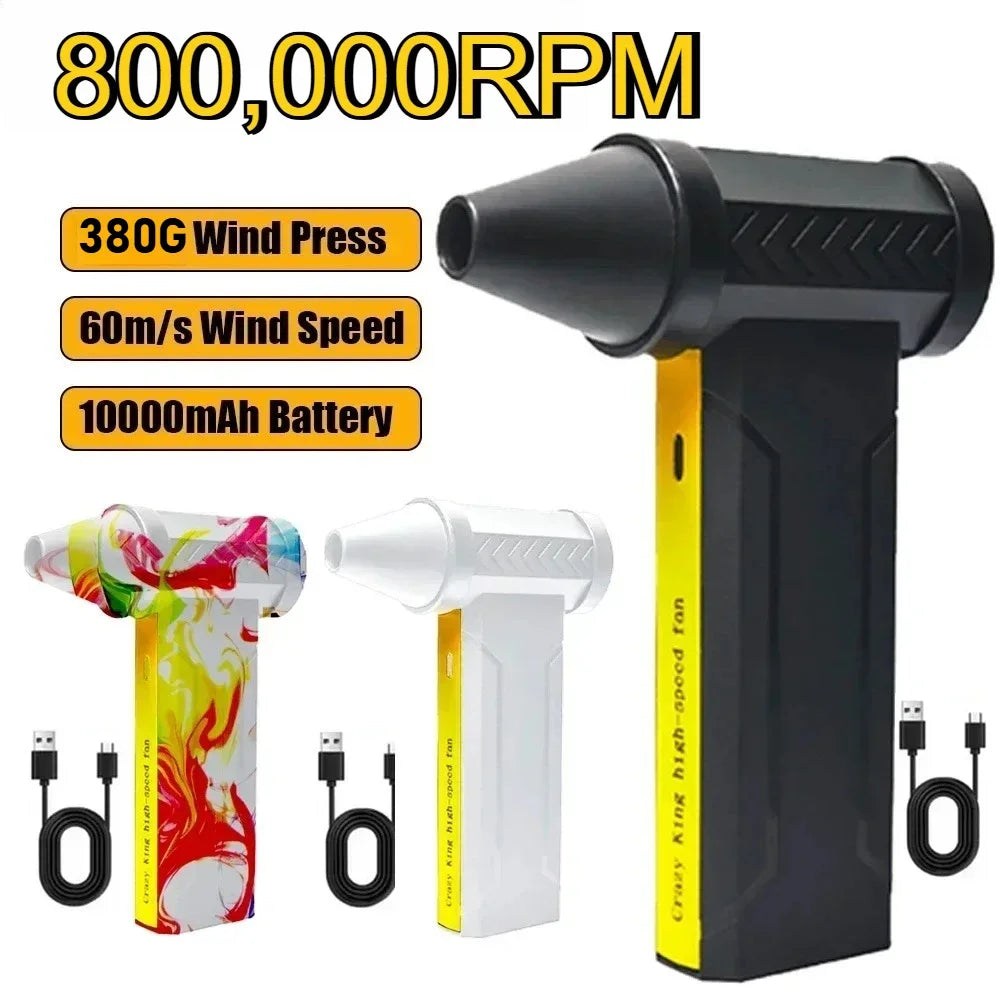 800,000RPM Turbo Air Blower – Brushless High-Speed USB Rechargeable Dust Fan