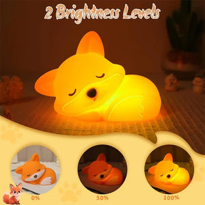 Fox Night Light Squishy LED Nursery Lamp Dimmable USB Rechargeable Baby Nightlight