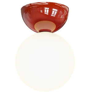 Bauhaus Dome Ceiling Light Cream Flush Mount Lamp for Hallway Balcony Entryway