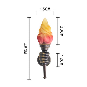 Pack of 2 Rustic Outdoor Wall Lights LED Flame Torch Lamps E27 Garden Lighting
