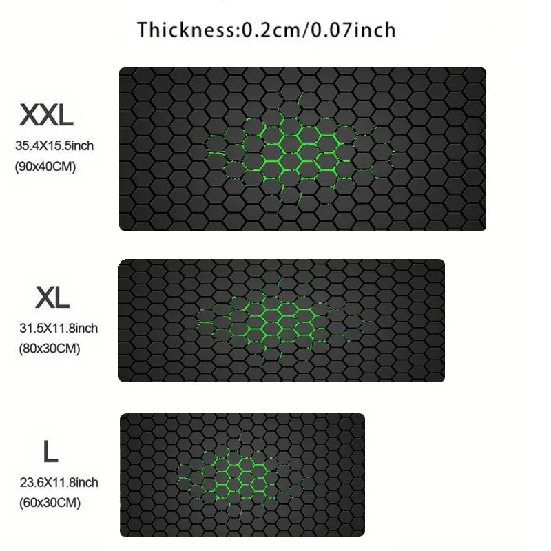 XXL Extended Gaming Mouse Pad Large Desk Mat Keyboard Pad Non-Slip Hexagon Design