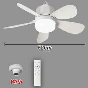 E27 Socket Fan Light 2-in-1 LED Ceiling Fan with Remote