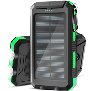 Gaiaray 30000mAh Solar Power Bank Dual USB Waterproof LED Outdoor Travel Charger