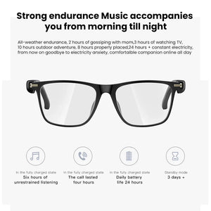 Bluetooth Smart Glasses Polarized Sunglasses Blue Light Filter Waterproof for Men
