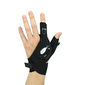 LED Flashlight Running Gloves – Waterproof Fingerless Gloves for Cycling & Hiking