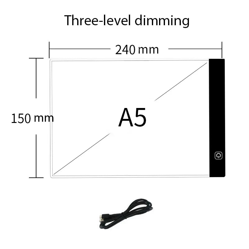 A5 LED Drawing Copy Pad Dimmable Light Board Adjustable Art Tablet Educational Toy