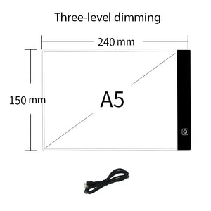 A5 LED Drawing Copy Pad Dimmable Light Board Adjustable Art Tablet Educational Toy