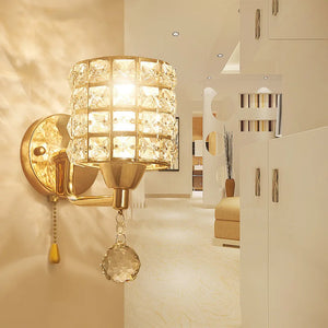 Crystal Wall Lamp – Gold/Silver Decorative Sconce Light for Bedroom & Living Room