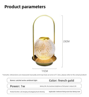 Portable Metal LED Desk Lamp USB Rechargeable Bedside Night Light Decor