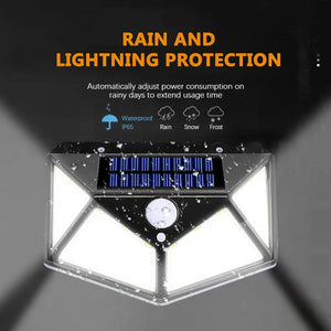 100 LED Solar Motion Sensor Light – Outdoor Waterproof Wall Lamp for Garden & Yard