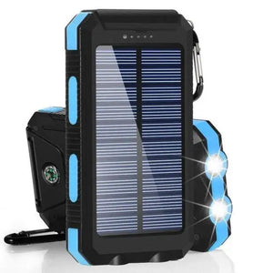 Solar Power Bank 20000mAh Portable Charger External Battery LED Light for Phones