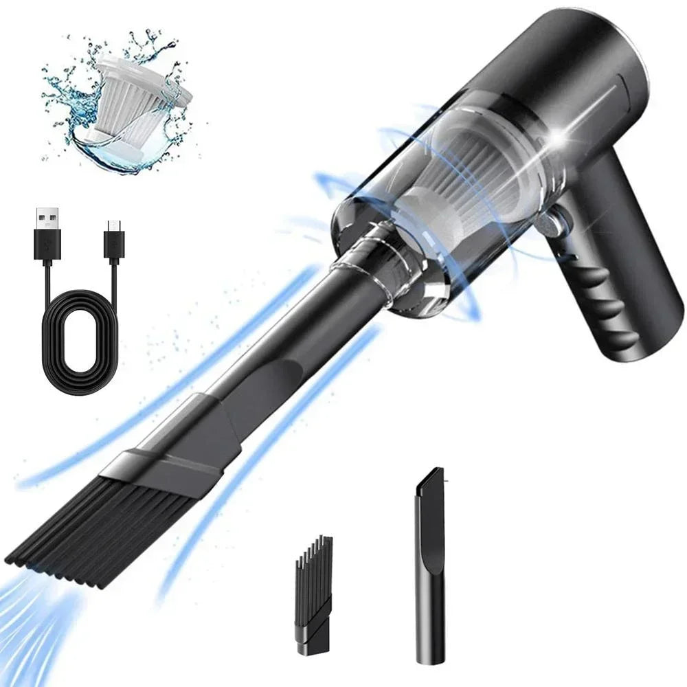 Wireless 120W High Power Vacuum Cleaner Dual Use Home Car Handheld Portable Black