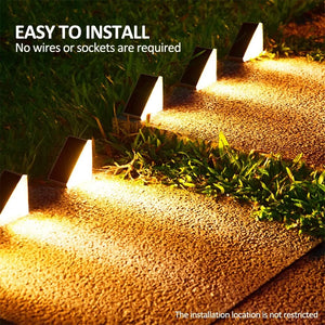 Outdoor Solar Step Lights Warm White RGB IP67 Waterproof Pathway Patio Yard