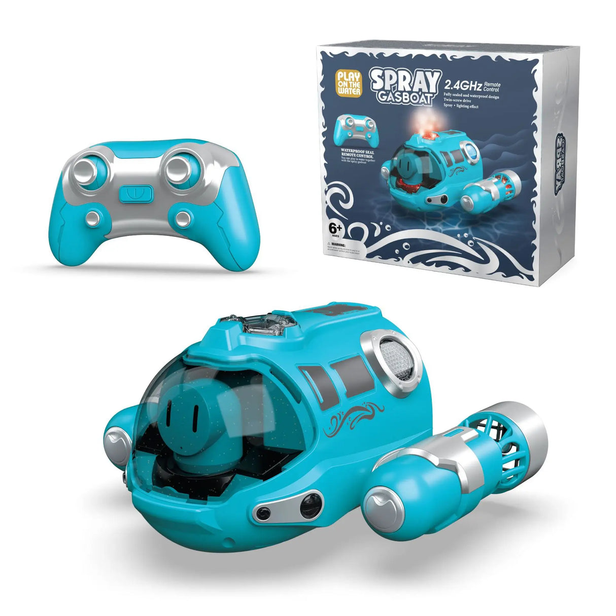 Waterproof RC Boat Toy for Kids Dual Propeller Remote Control Boat