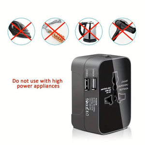 Universal AC Power Adapter EU US Plug Converter Dual USB Travel Charger