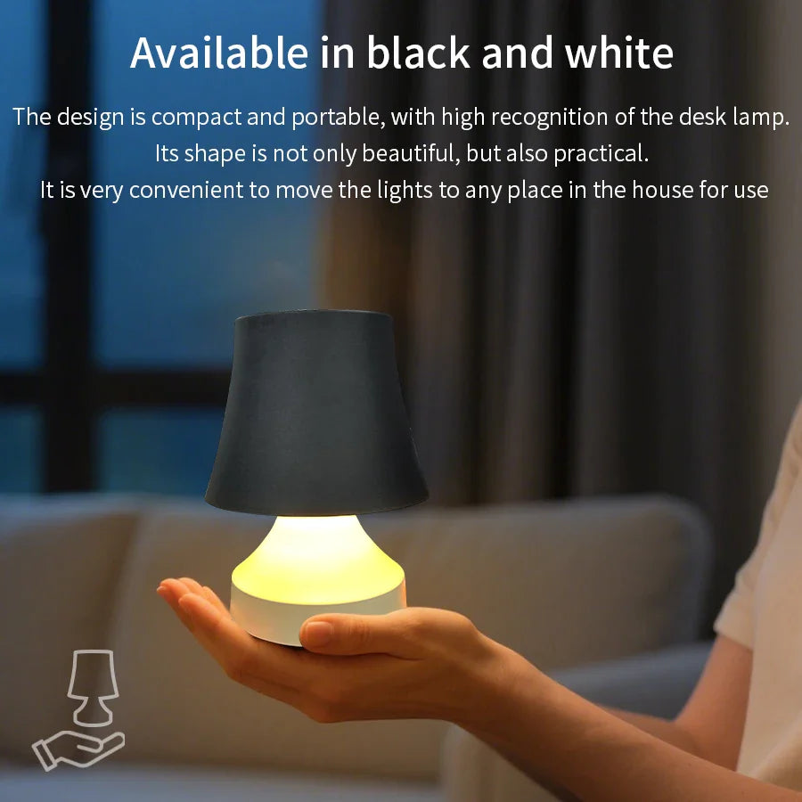 Rechargeable LED Desk Lamp 3-Color Adjustable Bedside Table Light Modern Decor