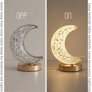Crystal Touch LED Night Light – USB Dimmable Moon Lamp for Bedroom & Girls Room