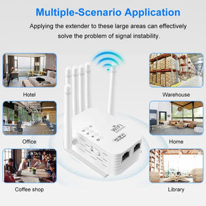 1200Mbps Dual Band WiFi Extender Signal Booster Repeater 2.4G 5G