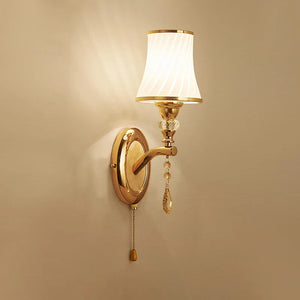 Nordic LED Wall Sconce with Switch Glass Shade Bedroom Bedside Living Room
