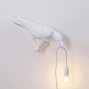 Crow Bird Wall Lamp – Resin Bedside Night Light for Bedroom & Living Room Decor