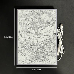 Starry Night LED Art Lamp 3D Night Light Van Gogh Style Aesthetic Room Decor