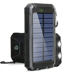 Solar Power Bank 20000mAh Portable Charger External Battery LED Light for Phones