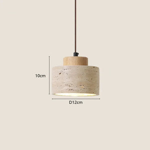 Japanese Wabi Sabi Stone Pendant Light – Modern Bedside Hanging Lamp for Bedroom