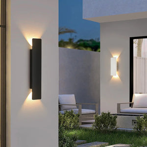 Outdoor Waterproof Wall Light – 18W LED Black Aluminum Exterior Lamp for Bedroom