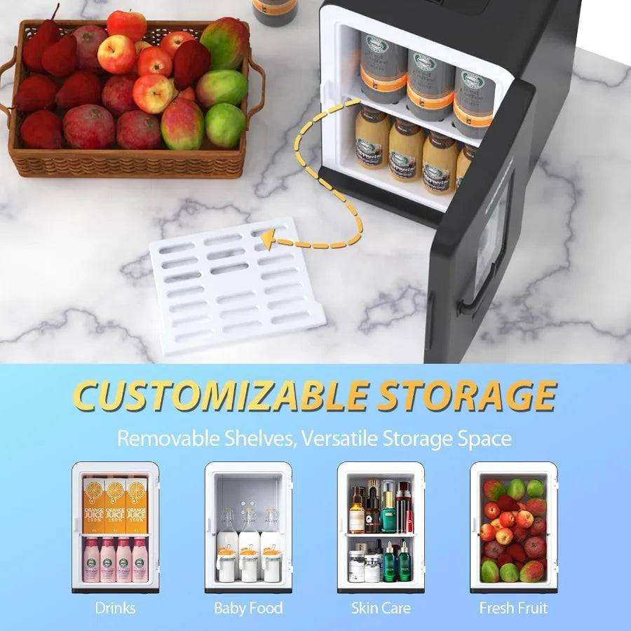 15L Portable Mini Fridge Thermoelectric Cooler Warmer for Bedroom Office Car Use