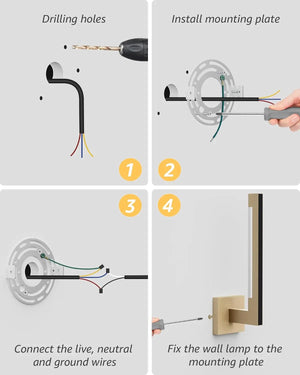 Modern Wall Sconces Dimmable RGB LED Wall Light with Remote for Living Room Bedroom