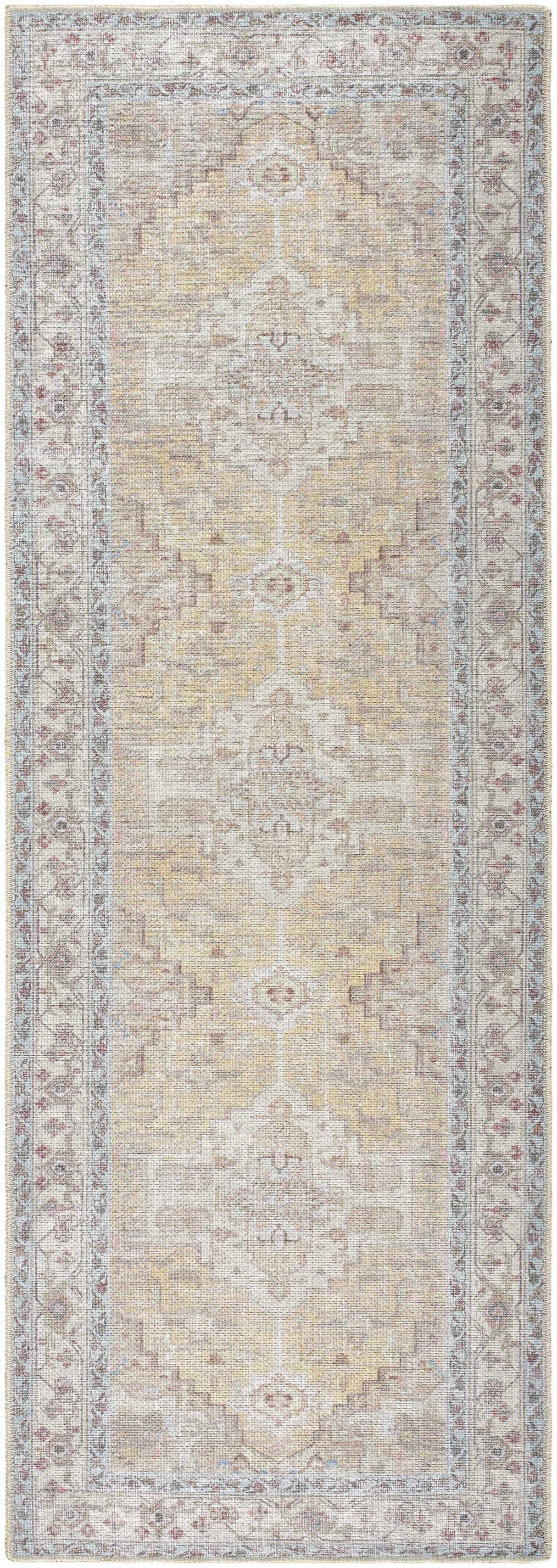 Reza Mustard Washable Rug - Clearance