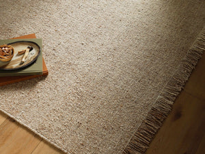 Penha Beige Monochrome Wool Area Rug - Clearance