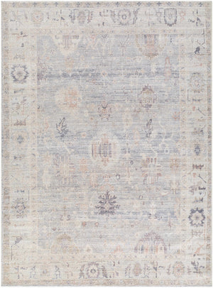 Marlene Damask Cream & Blue Area Rug - Becki Owens x Livabliss