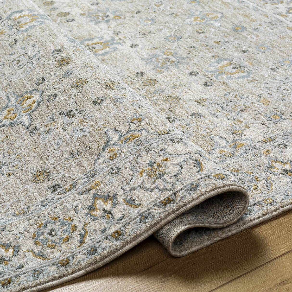 Amaru Cream & Sage Textured Rug with Fringes