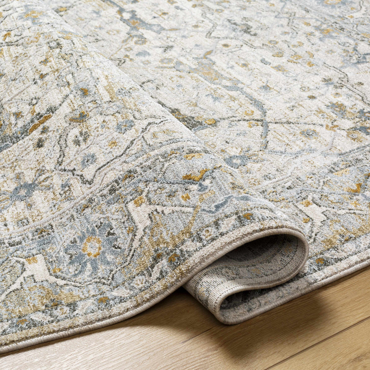 Aviva Off-White Textured Rug with Fringes