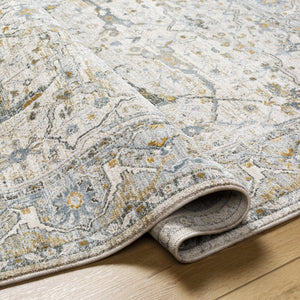 Aviva Off-White Textured Rug with Fringes
