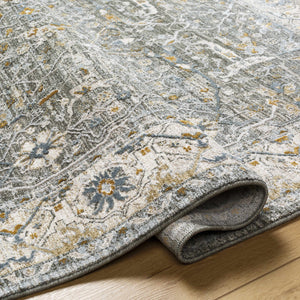 Aviva Teal Textured Rug with Fringes