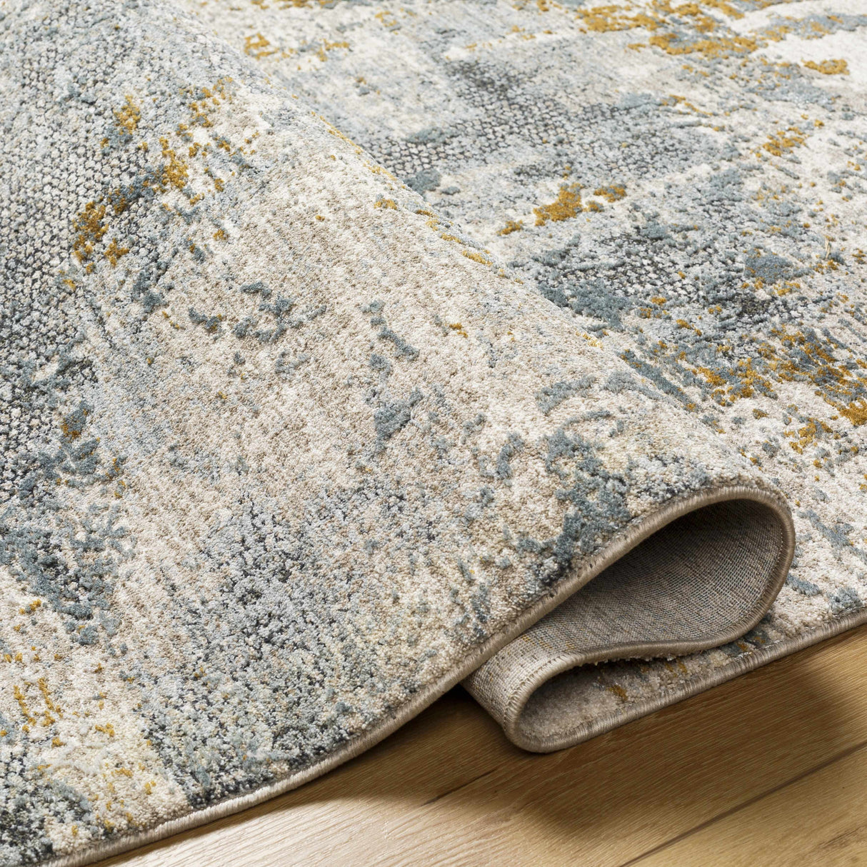Chaya Textured Abstract Rug with Fringes