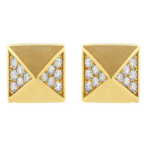 14K Yellow Gold 1/4 Cttw Diamond Pyramid Stud Earring (G-H Color, SI1-SI2 Clarity)
