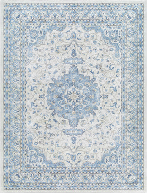 Farai Silver Blue Medallion Area Rug - Clearance