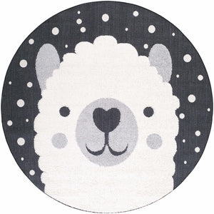 Kids Llama Animal Print Nursery Outdoor Area Rug - Clearance