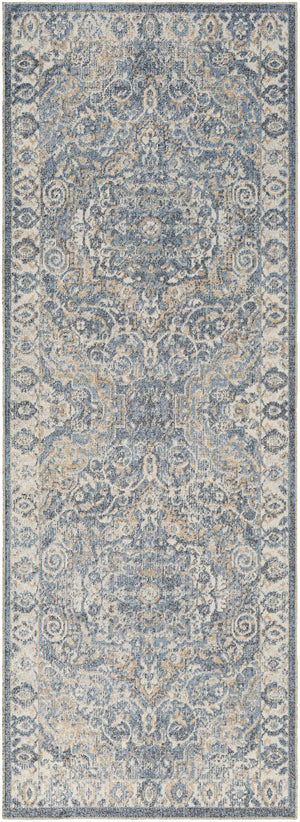 Aurum Blue Washable Area Rug - Clearance
