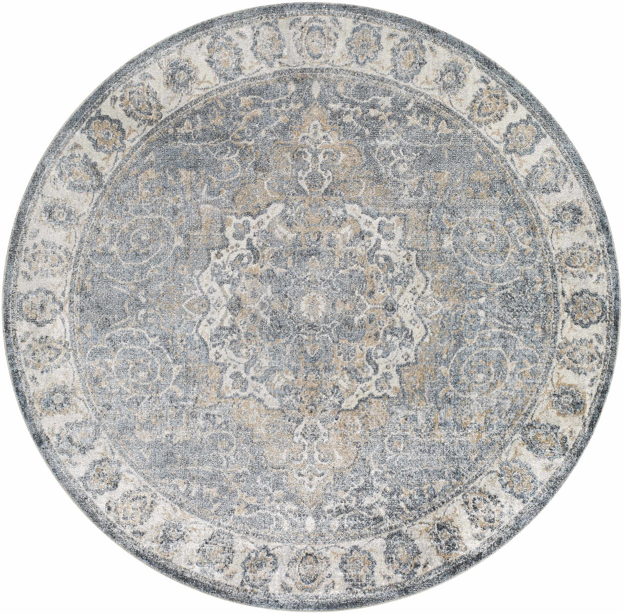 Aurum Blue Washable Area Rug - Clearance