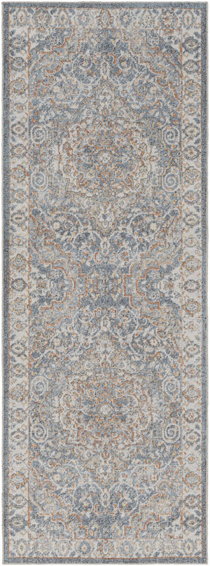 Aurum Blue & Beige Washable Area Rug - Clearance