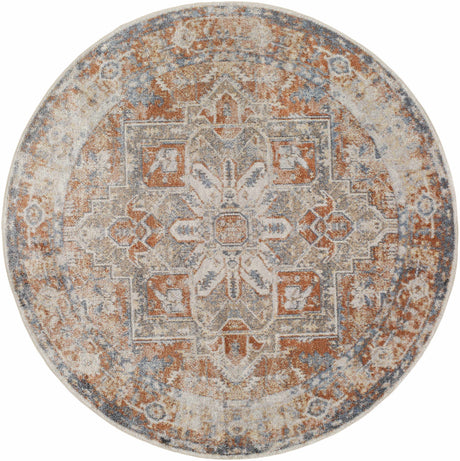 Rust Hera Washable Area Rug - Clearance